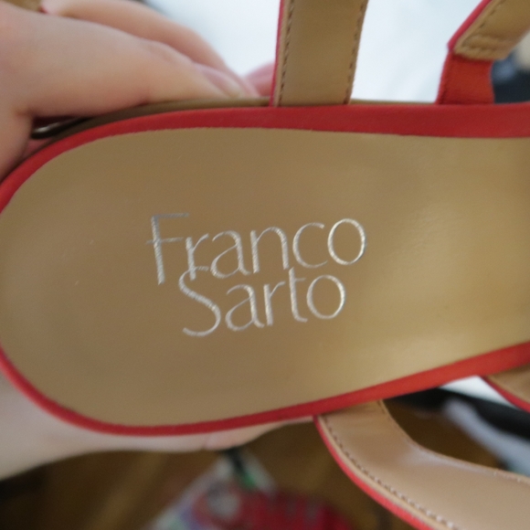 Franco Sarto red strappy sandal heels SHB-01 - Picture 9 of 10
